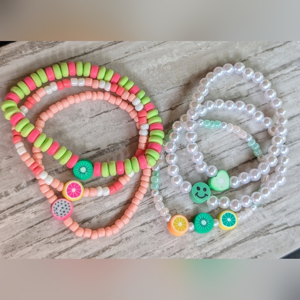 Fruity Beaded Bracelets Set Of 6
